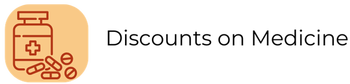 ICON OF MEDICATION with text Discounts on Medicine